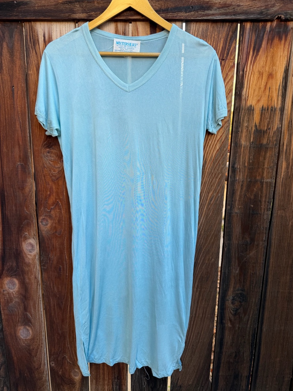WinterSilks 100% Pure Silk V Neck Loungewear Dress One Size